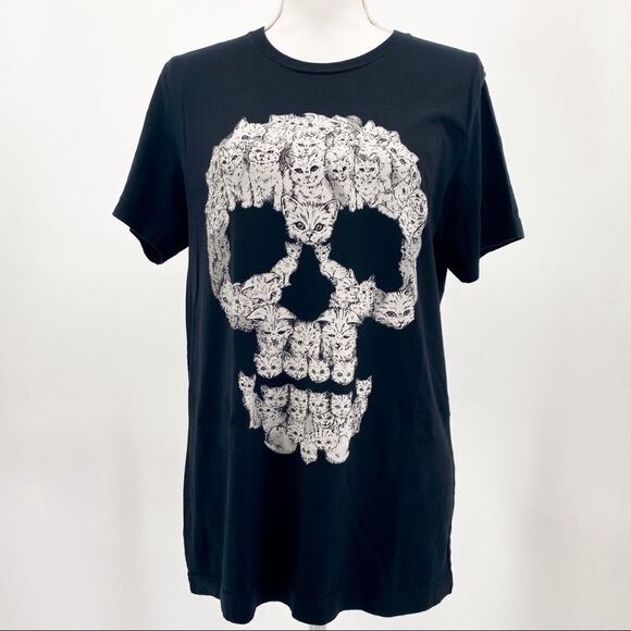 -Skull Cat T-Shirt M - Picture 1 of 4